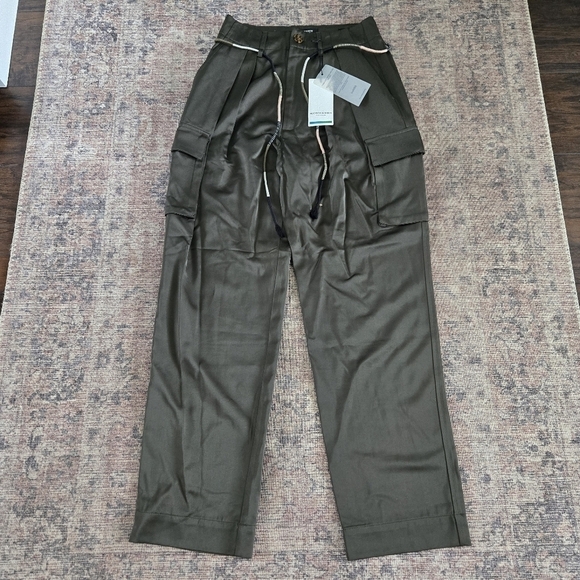 NWT Scotch & Soda Faye High Rise Relaxed Tapered Leg Paper Bag Utility Pants XS - Picture 2 of 7